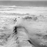 Buy canvas prints of Sennen cove storm by frank martyn