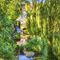 Buy canvas prints of Water Mill through willow trees by Shaun White