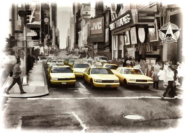 New York Taxis Picture Board by Shaun White