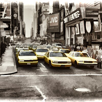 Buy canvas prints of New York Taxis by Shaun White