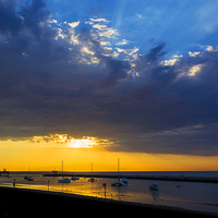 Buy canvas prints of Herne Bay Sunset Beach by Audrey Walker