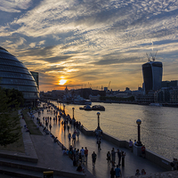 Buy canvas prints of South Bank Sunset by Audrey Walker