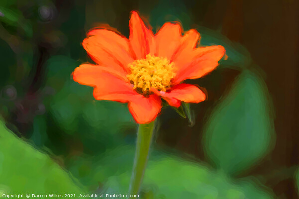 Radiant Mexican Sunflower Painting Picture Board by Darren Wilkes