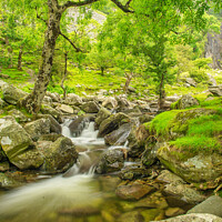 Buy canvas prints of Aber Falls Wales by Darren Wilkes