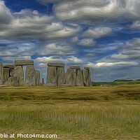 Buy canvas prints of Stonehenge  Wiltshire Oil Style Painting by Darren Wilkes