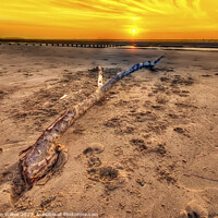 Buy canvas prints of Serene Sunset on Kinmel Bay Beach by Darren Wilkes