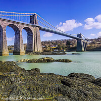 Buy canvas prints of Menai Suspension Bridge Anglesey Wales by Darren Wilkes