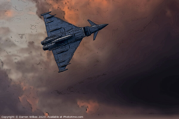 RAF Typhoon Fighter Jet POP Art Picture Board by Darren Wilkes