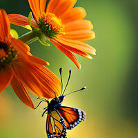 Buy canvas prints of The Fiery Dance of Butterfly and Flower by Darren Wilkes