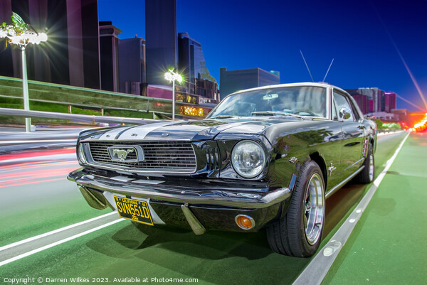 1966 Ford Mustang Black Picture Board by Darren Wilkes