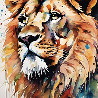 Buy canvas prints of Male Lion Abstract Art by Darren Wilkes