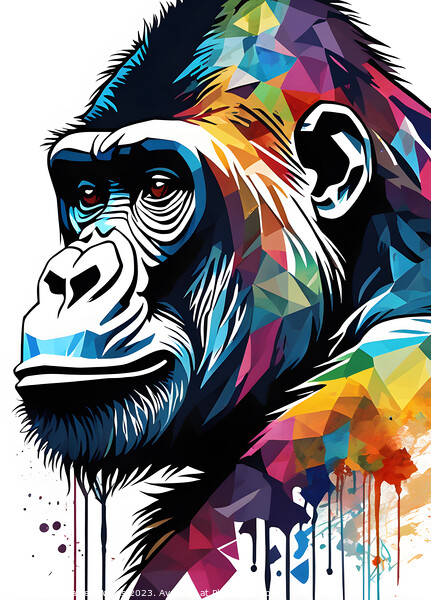 Abstract Gorilla Artistic Illusion Picture Board by Darren Wilkes