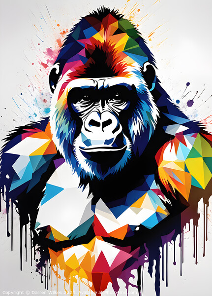  Engaging Abstract Gorilla Artwork Picture Board by Darren Wilkes