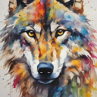 Buy canvas prints of Mesmerising American Grey Wolf Art by Darren Wilkes