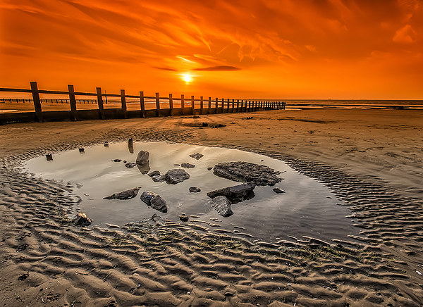 Splash Point Sunset Wales Picture Board by Darren Wilkes
