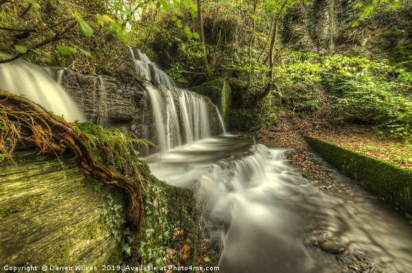 Coed y Brain waterfall  Snowdonia Wales Picture Board by Darren Wilkes