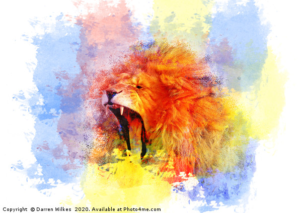 African Lion Pop Art Picture Board by Darren Wilkes