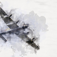 Buy canvas prints of Avro Lancaster Bomber Watercolour by Darren Wilkes