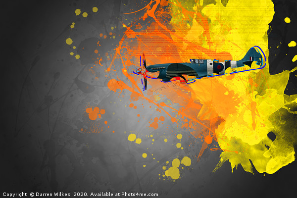   Supermarine Spitfire Modern Art Picture Board by Darren Wilkes