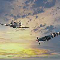 Buy canvas prints of Spitfire and Hurricane  by Darren Wilkes