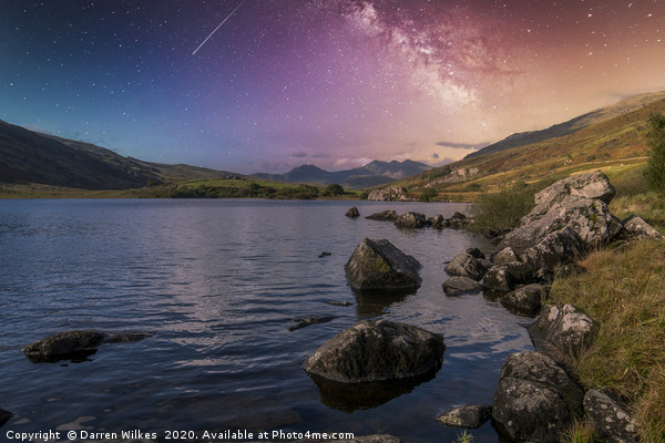 Llynnau Mymbyr And The Milky Way Picture Board by Darren Wilkes