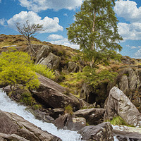 Buy canvas prints of Idwal Waterfall  by Darren Wilkes