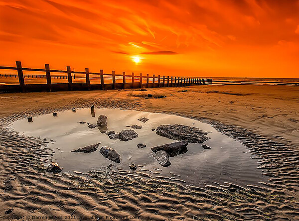 Splash Point Sunset Wales  Picture Board by Darren Wilkes