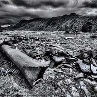 Buy canvas prints of Dinorwig Quarry Black and White  by Darren Wilkes