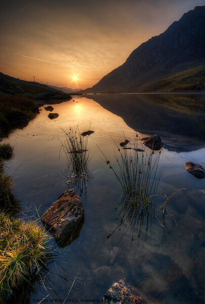 Llyn Ogwen Sunrise Snowdonia  Picture Board by Darren Wilkes