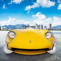 Buy canvas prints of yellow Ferrari 275 GTB bodywork Scaglietti  by Guido Parmiggiani