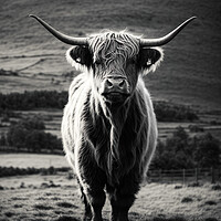 Buy canvas prints of A cow standing on top of a grass covered field by Guido Parmiggiani