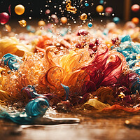 Buy canvas prints of Colored chemical liquids, moving. by Guido Parmiggiani