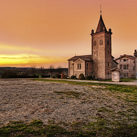 Buy canvas prints of Sunset at Villabianca by Guido Parmiggiani