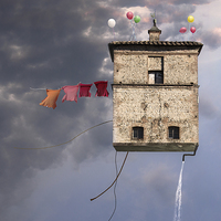 Buy canvas prints of  Flying tower by Guido Parmiggiani