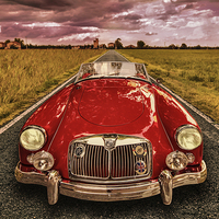 Buy canvas prints of  MG A red by Guido Parmiggiani