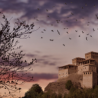 Buy canvas prints of  Fortress at sunset   by Guido Parmiggiani