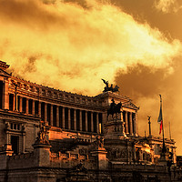 Buy canvas prints of Victorian mansion at sunset, Rome by Guido Parmiggiani