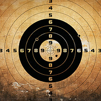 Buy canvas prints of target with bullet holes by Guido Parmiggiani