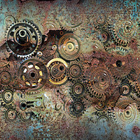 Buy canvas prints of gears and rust by Guido Parmiggiani