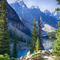Buy canvas prints of Moraine Lake, Banff National Park by Ceri Jones