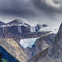 Buy canvas prints of Maligne Lake Mountains by Ceri Jones