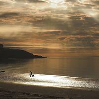 Buy canvas prints of Sunrise on Douglas Beach by Ceri Jones