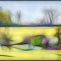Buy canvas prints of  Spring Fields - Digital Art by Ceri Jones