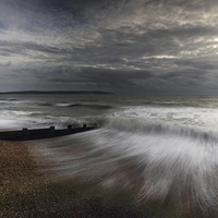 Buy canvas prints of  Storm at Milford on Sea by Ceri Jones