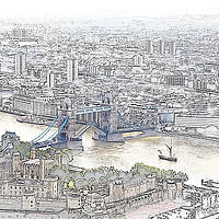 Buy canvas prints of Tower Bridge from the Gerkin by Ceri Jones