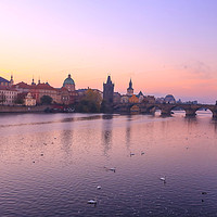 Buy canvas prints of Dawn over Charles Bridge, Prague by Ceri Jones