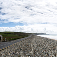 Buy canvas prints of Newgale Beach Panorama by Katie Mitchell