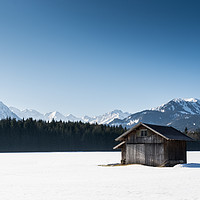 Buy canvas prints of A tranquil moment in the Bavarian Alps. by Katie Mitchell