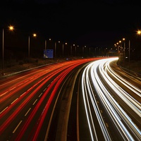 Buy canvas prints of light trails m1 motorway nottinghamshire by mark lindsay