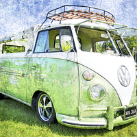 Buy canvas prints of  vw camper van by mark lindsay